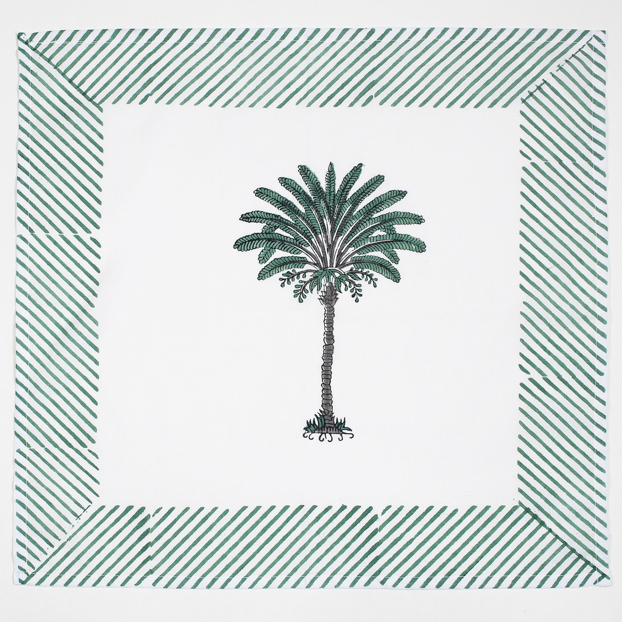Beautiful Premium Hand Block Palm Tree Reusable Cotton Hanky